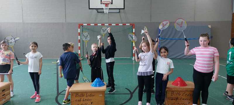 An der Rotebergschule wurde Badminton geübt und gespielt
